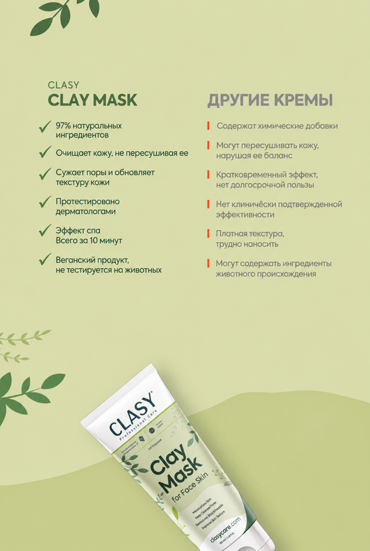 Clay Mask — Глиняная маска против омертвевшей кожи 100 мл